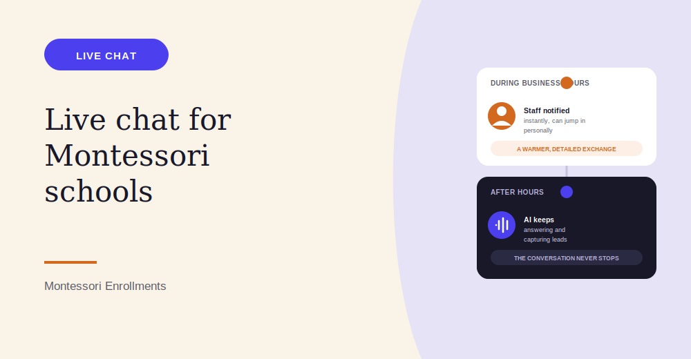 Live Chat for Montessori Schools