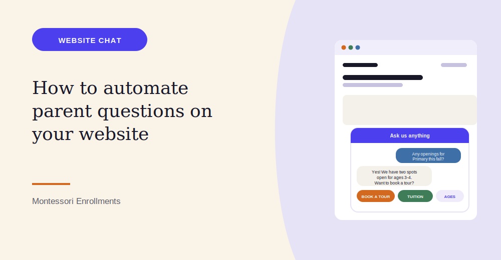 How to Automate Parent Questions on Your Website