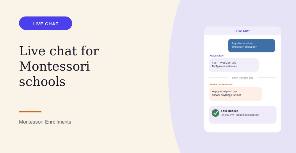 Live Chat for Montessori Schools