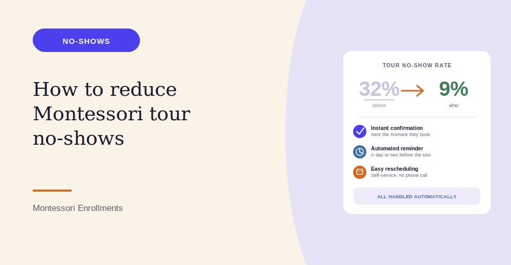 How to Reduce Montessori School Tour No-Shows